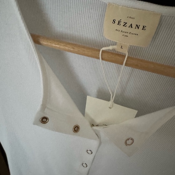 Sézane Nicolas T-Shirt, Ecru, L, NWT - Picture 5 of 6